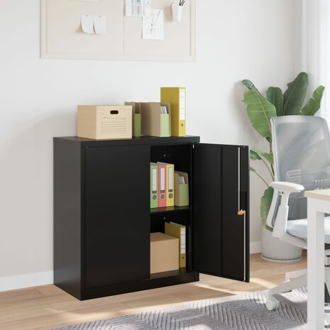 Archiefkast 79x40x90 cm staal zwart 1