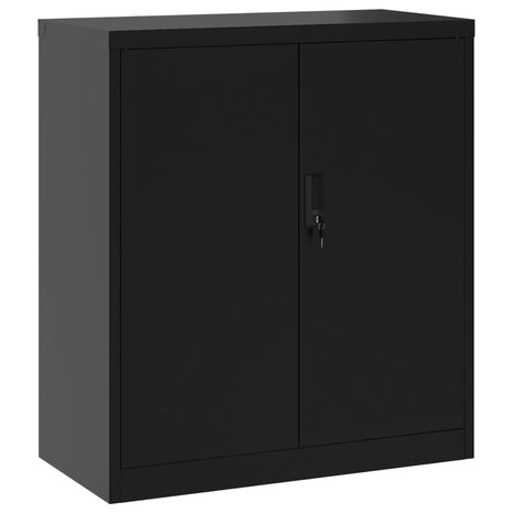 Archiefkast 79x40x90 cm staal zwart 2