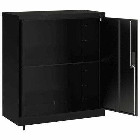 Archiefkast 79x40x90 cm staal zwart 4