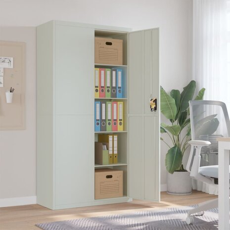 Archiefkast 90x40x180 cm staal lichtgrijs 1