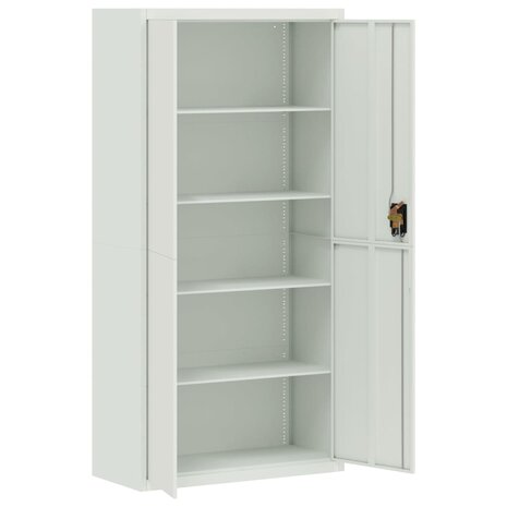 Archiefkast 90x40x180 cm staal lichtgrijs 4