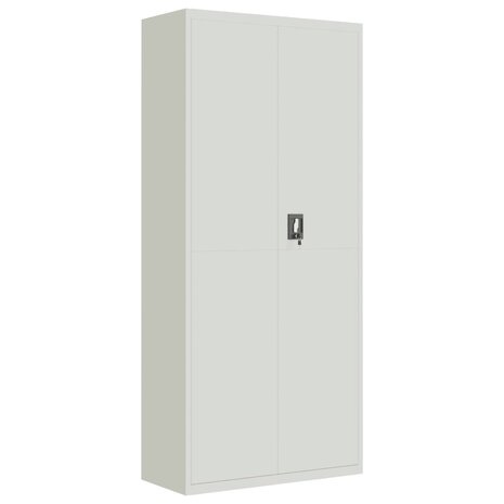 Archiefkast 90x40x200 cm staal lichtgrijs 2
