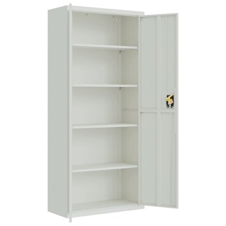Archiefkast 90x40x200 cm staal lichtgrijs 4