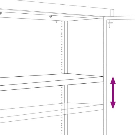 Archiefkast 105x40x180 cm staal wit 7