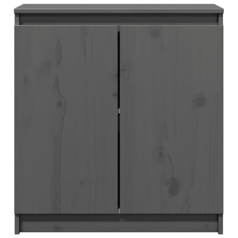 Bijzetkast 60x36x65 cm massief grenenhout grijs 5