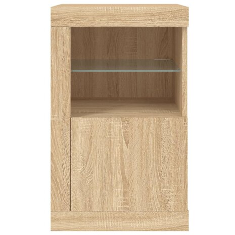 Bijzetkastjes met LED 2 st bewerkt hout sonoma eikenkleurig 8