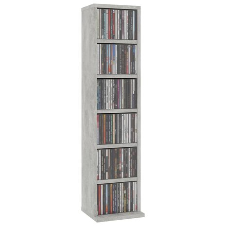 Cd-kast 21x20x88 cm bewerkt hout betongrijs 3