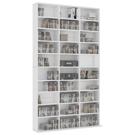 Cd-kast 102x16x177,5 cm bewerkt hout wit 3