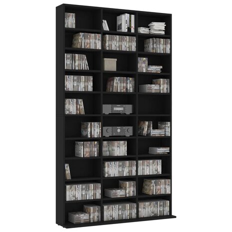 Cd-kast 102x16x177,5 cm bewerkt hout zwart 3