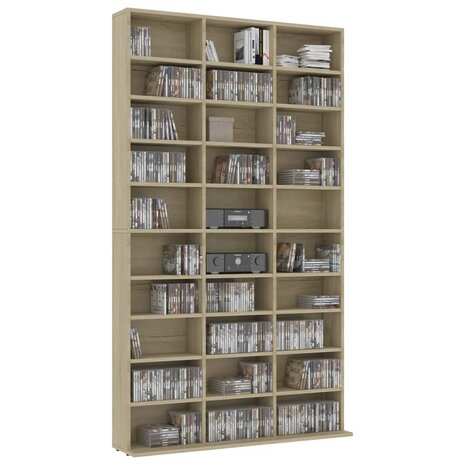 Cd-kast 102x16x177,5 cm bewerkt hout sonoma eikenkleurig 3