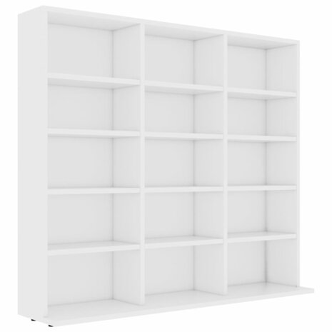 Cd-kast 102x23x89,5 cm bewerkt hout wit 2