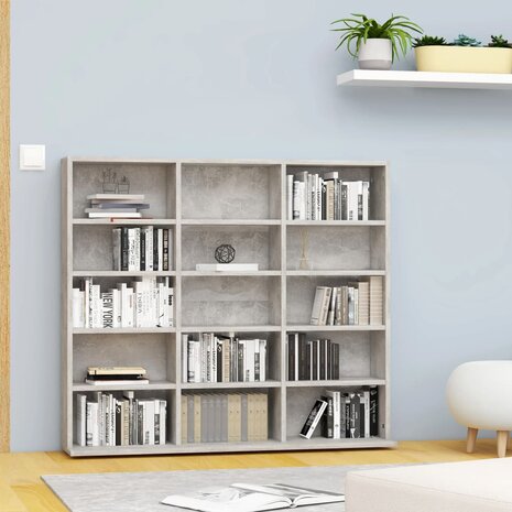 Cd-kast 102x23x89,5 cm bewerkt hout betongrijs 1