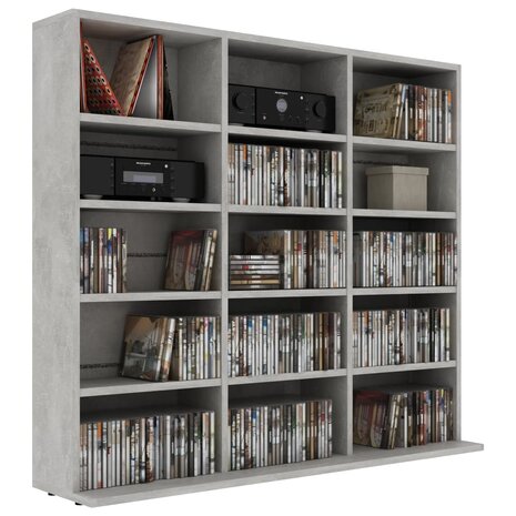 Cd-kast 102x23x89,5 cm bewerkt hout betongrijs 3