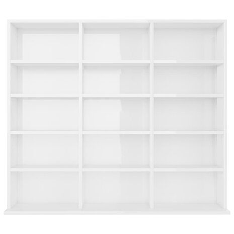 Cd-kast 102x23x89,5 cm bewerkt hout hoogglans wit 4
