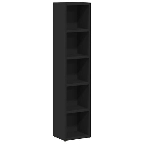 Cd-kasten 2 st 21x16x93,5 spaanplaat zwart 4