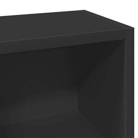 Cd-kasten 2 st 21x16x93,5 spaanplaat zwart 8