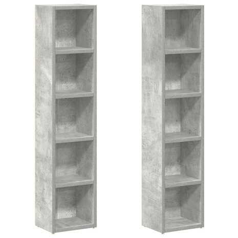 Cd-kasten 2 st 21x16x93,5 spaanplaat betongrijs 2