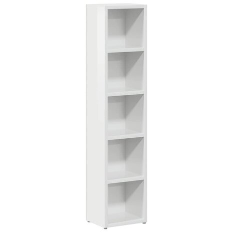 Cd-kasten 2 st 21x16x93,5 spaanplaat hoogglans wit 4