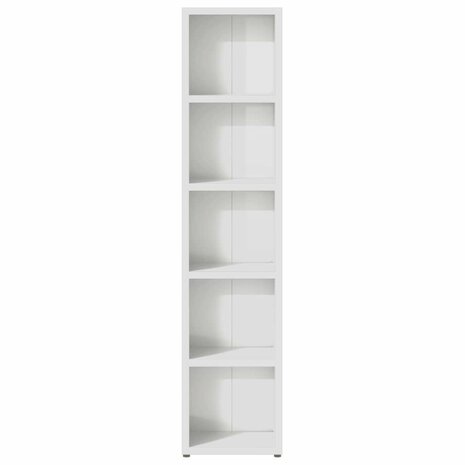 Cd-kasten 2 st 21x16x93,5 spaanplaat hoogglans wit 5