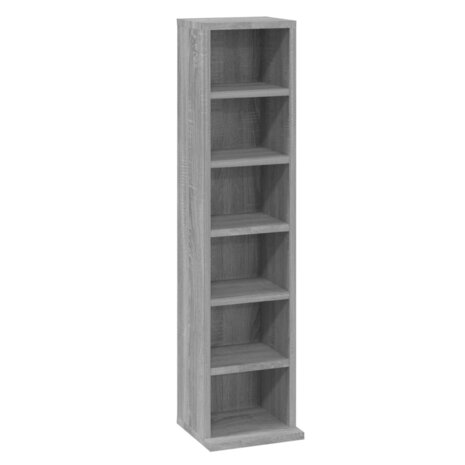 Cd-kast 21x20x88 cm bewerkt hout grijs sonoma eikenkleurig 2