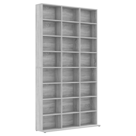 Cd-kast 102x23x177,5 cm bewerkt hout grijs sonoma eikenkleurig 2
