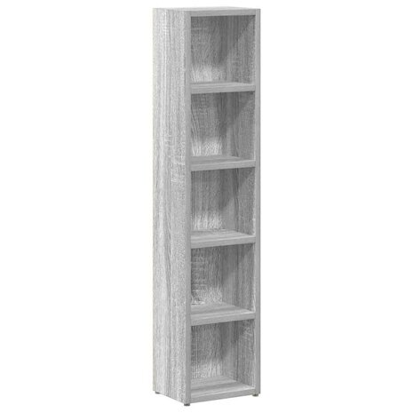 CD-kasten 2st 21x16x93,5cm bewerkt hout grijs sonoma eikenkleur 4