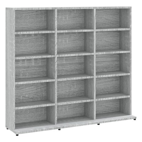 Cd-kast 102x23x89,5 cm bewerkt hout grijs sonoma eikenkleurig 2