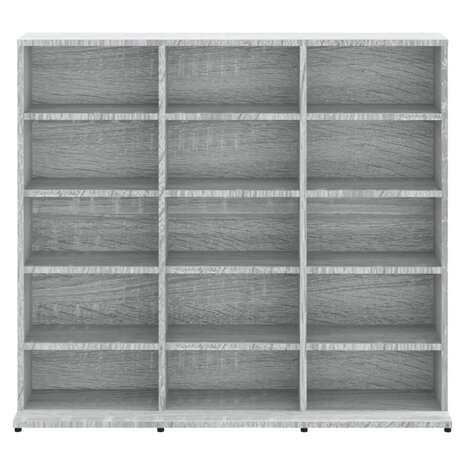 Cd-kast 102x23x89,5 cm bewerkt hout grijs sonoma eikenkleurig 4