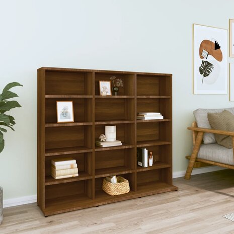 Cd-kast 102x23x89,5 cm bewerkt hout bruin eikenkleur 1