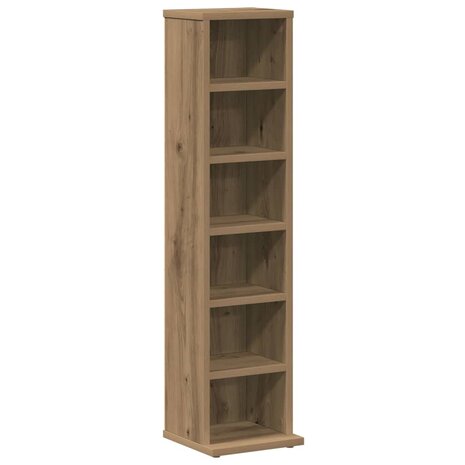 Cd-kast 21x20x88 cm bewerkt hout artisanaal eikenkleurig 2