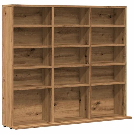 Cd-kast 100x23x89,5 cm bewerkt hout artisanaal eikenkleurig 2