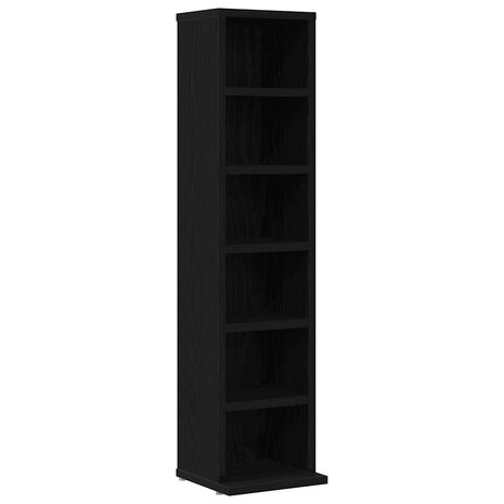 CD-kast 21x20x88 cm spaanplaat zwart eikenkleurig 2