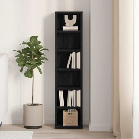 CD-kast 21x20x88 cm spaanplaat zwart eikenkleurig 3