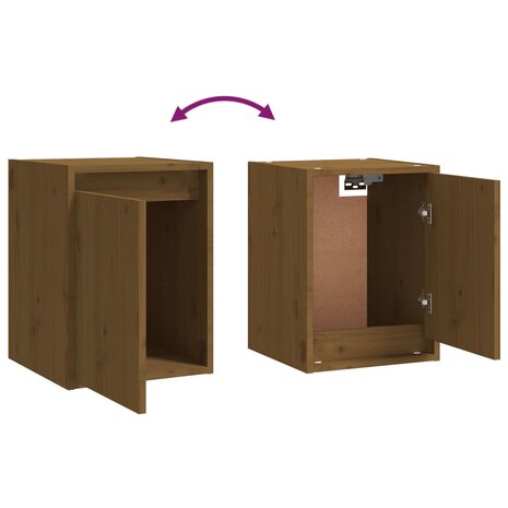 Wandkast 30x30x40 cm massief grenenhout honingbruin 7