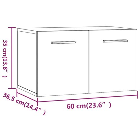 Wandkast 60x36,5x35 cm bewerkt hout gerookt eikenkleurig 9