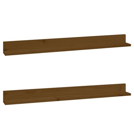 Wandkasten 2 st 110x11x9 cm massief grenenhout honingbruin 2