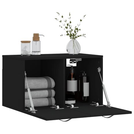 Wandkast 60x36,5x35 cm bewerkt hout zwart 4