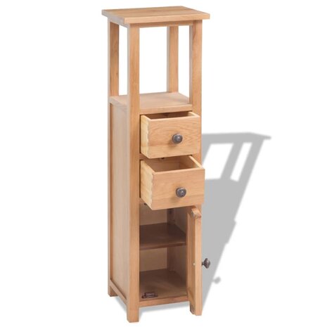 Hoekkast 26x26x94 cm massief eikenhout 4