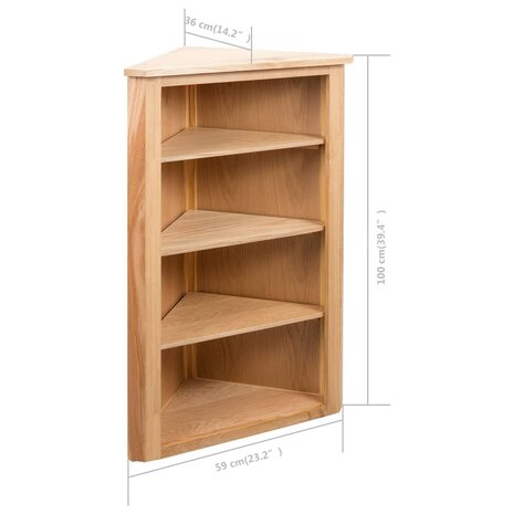 Hoekkast 59x36x100 cm massief eikenhout 6