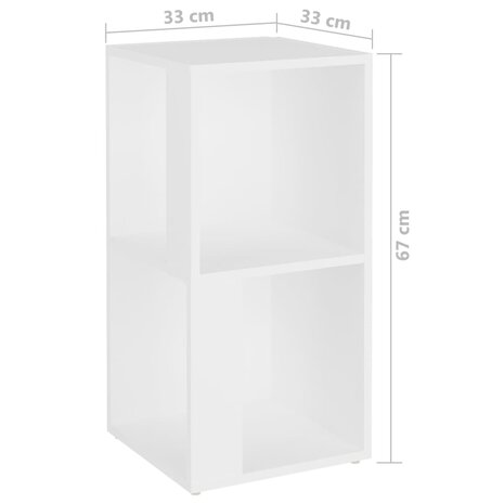 Hoekkast 33x33x67 cm bewerkt hout wit 7