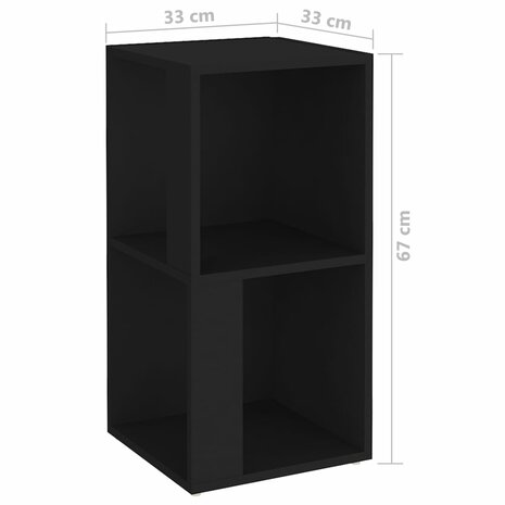 Hoekkast 33x33x67 cm bewerkt hout zwart 7
