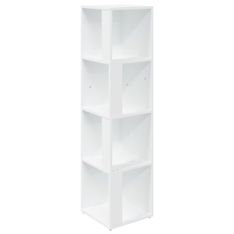 Hoekkast 33x33x132 cm bewerkt hout wit 2
