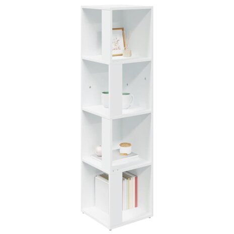Hoekkast 33x33x132 cm bewerkt hout wit 4