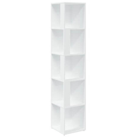 Hoekkast 33x33x164,5 cm bewerkt hout wit 2