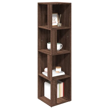 Hoekkast 33x33x132 cm bewerkt hout bruin eikenkleur 6
