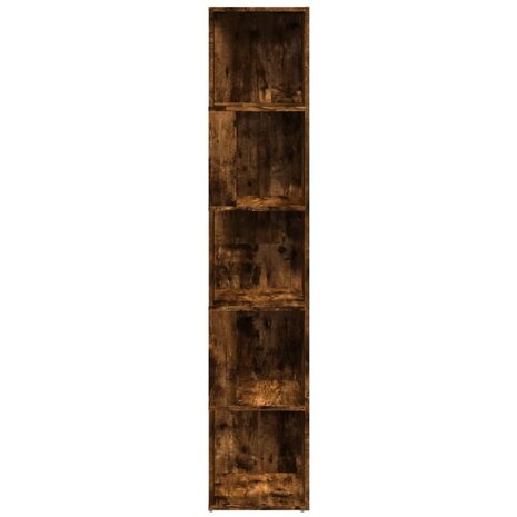 Hoekkast 33x33x164,5 cm bewerkt hout gerookt eikenkleurig 3