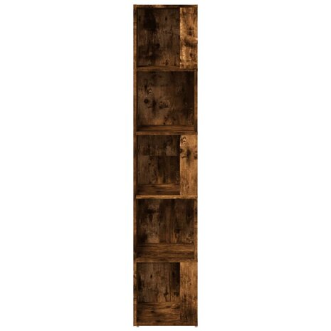 Hoekkast 33x33x164,5 cm bewerkt hout gerookt eikenkleurig 4