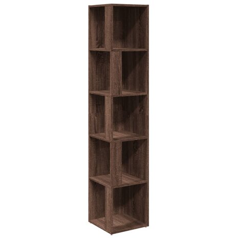 Hoekkast 33x33x164,5 cm bewerkt hout bruin eikenkleur 2