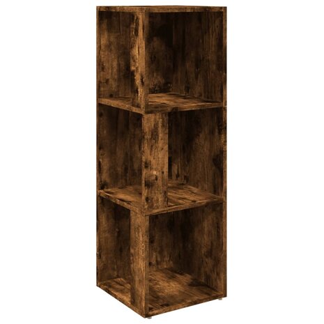 Hoekkast 33x33x100 cm bewerkt hout gerookt eikenkleurig 2