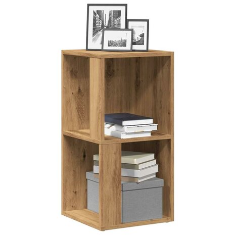 Hoekkast 33x33x67 cm bewerkt hout artisanaal eikenkleur 1